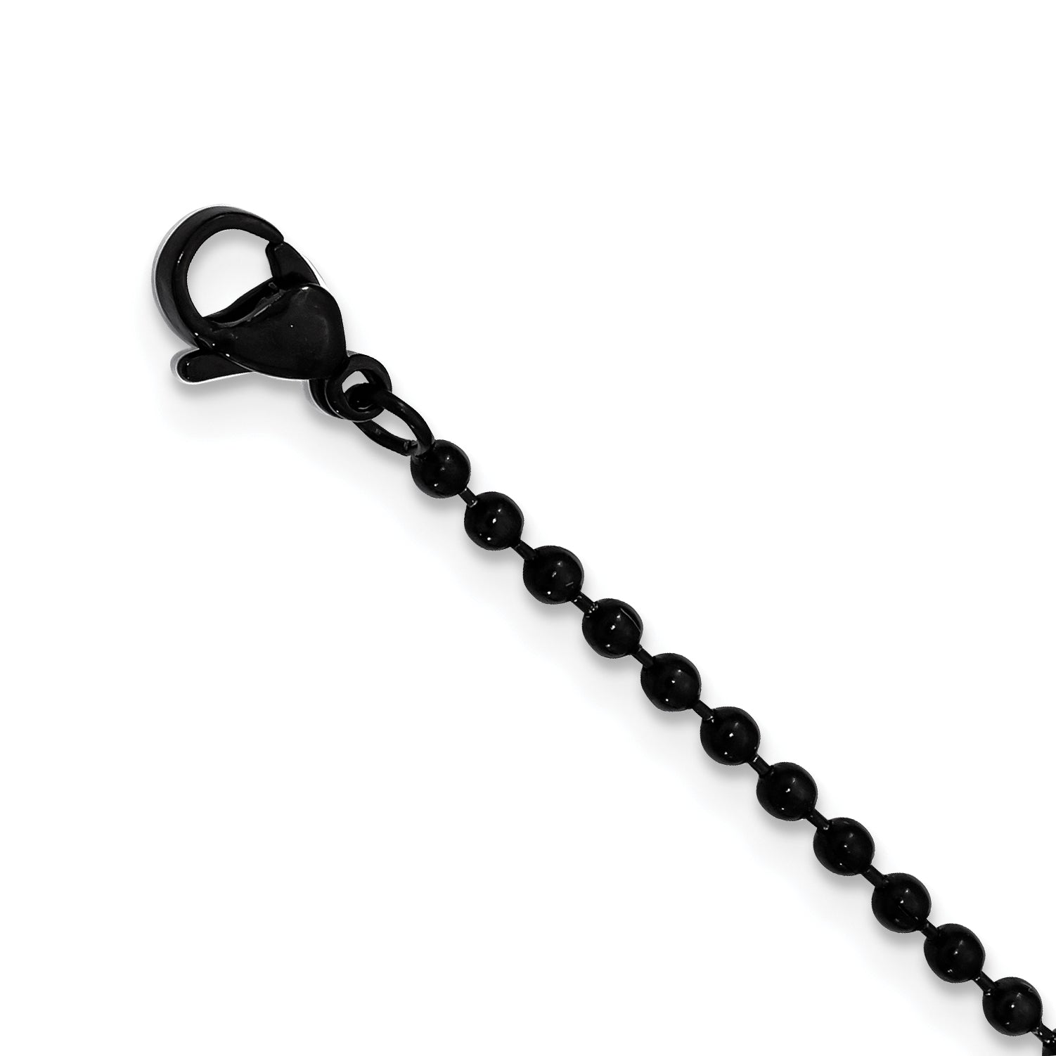 Chisel Stainless Steel Polished Black IP-plated Anchor Dog Tag on a 22 inch Ball Chain Necklace