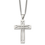 Chisel Stainless Steel Polished Cross Pendant on a 24 inch Curb Chain Necklace