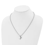 Chisel Stainless Steel Polished Cross Pendant on a 20 inch Ball Chain Necklace
