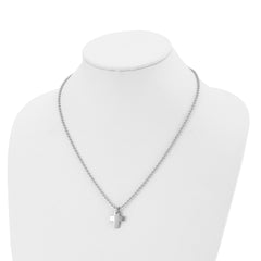 Chisel Stainless Steel Polished Cross Pendant on a 20 inch Ball Chain Necklace