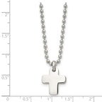 Chisel Stainless Steel Polished Cross Pendant on a 20 inch Ball Chain Necklace