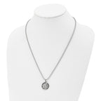 Chisel Stainless Steel Brushed and Enameled St. Christopher Medal on a 22 inch Ball Chain Necklace