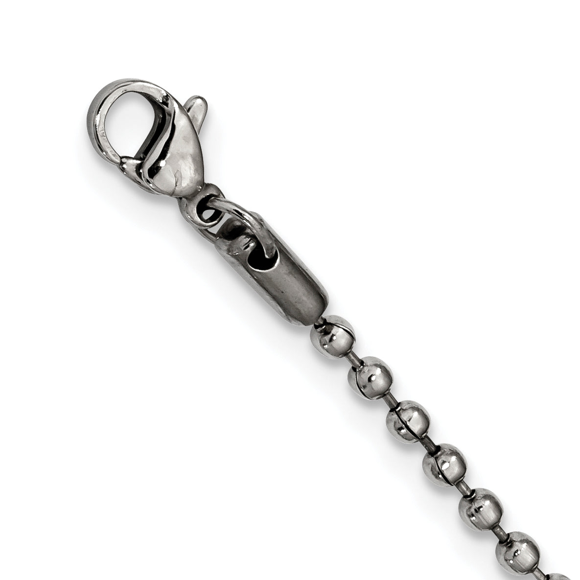 Chisel Stainless Steel Polished and Textured 2 Piece Cross Dog Tag on a 24 inch Ball Chain Necklace Secondary image