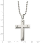 Cross Pendant Necklace in Stainless Steel, 22 in