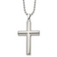 Chisel Stainless Steel Brushed and Polished Cross Pendant on a 22 inch Ball Chain Necklace