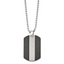 Stainless Steel 22in Polished Black Solid Carbon Fiber & Textured Dog Tag