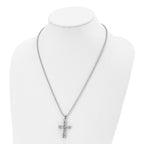 Chisel Stainless Steel Polished Cross Pendant on a 22 inch Ball Chain Necklace