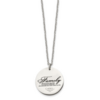 Chisel Stainless Steel Polished and Enameled Family Tree of Life Pendant on a 22 inch Cable Chain Necklace