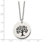 Chisel Stainless Steel Polished and Enameled Family Tree of Life Pendant on a 22 inch Cable Chain Necklace