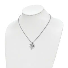 Chisel Stainless Steel Polished Heart Pendant on an 18 inch Snake Chain Necklace