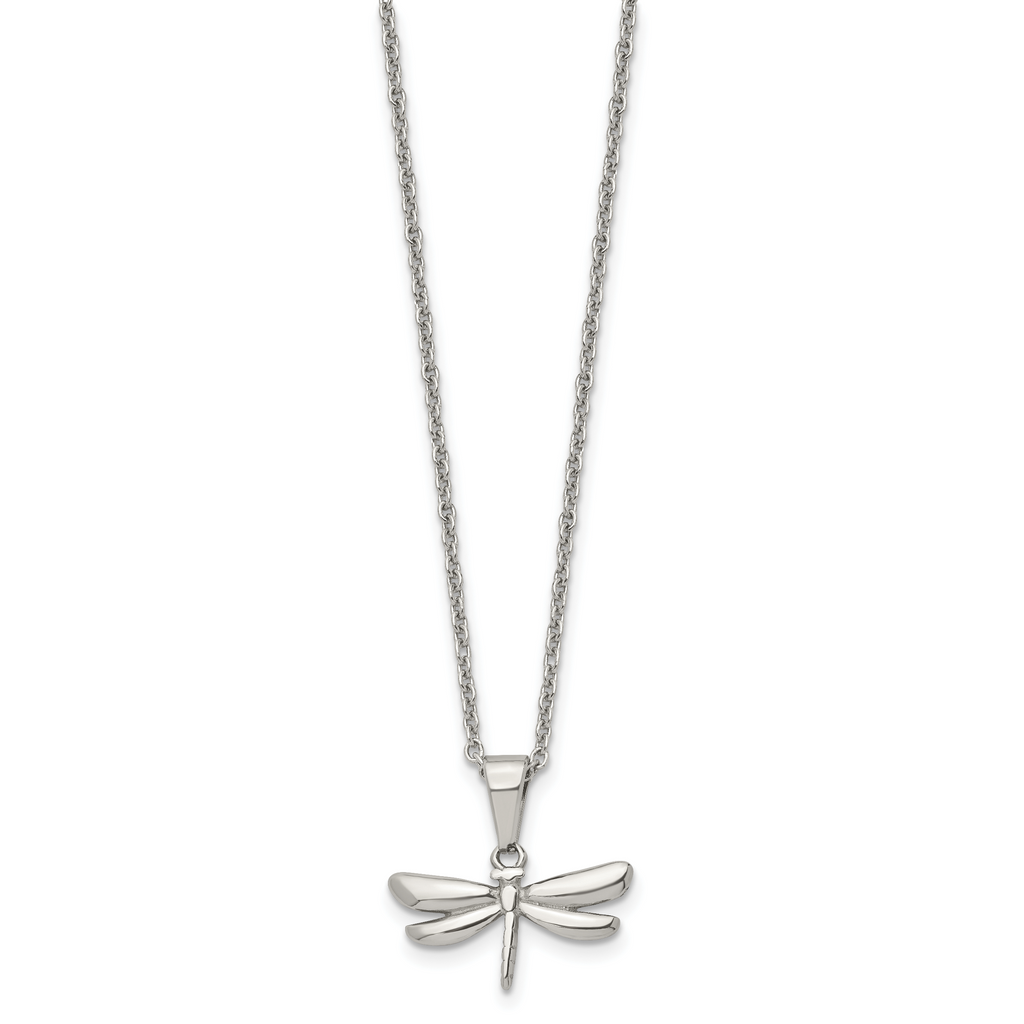 Dragonfly Pendant Necklace in Stainless Steel