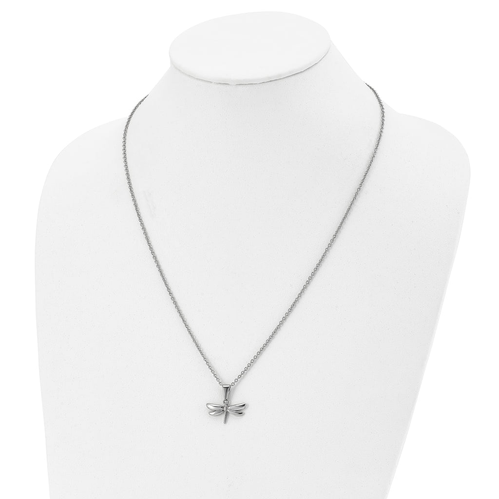 Dragonfly Pendant Necklace in Stainless Steel