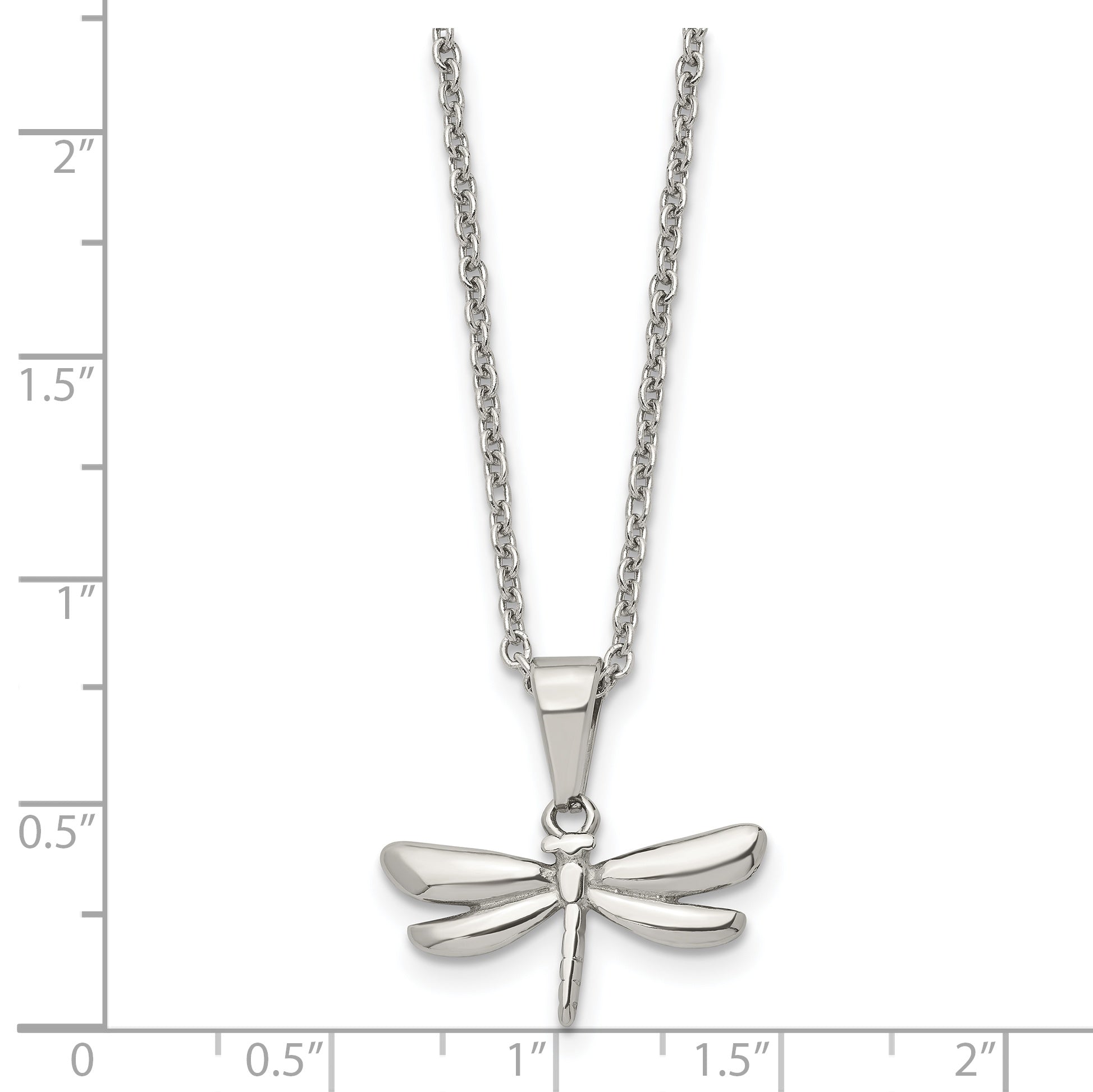 Dragonfly Pendant Necklace in Stainless Steel