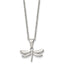 Chisel Stainless Steel Polished Dragonfly Pendant on a 22 inch Cable Chain Necklace