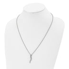 Italian Horn Pendant Necklace in Stainless Steel