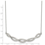 Chisel Stainless Steel Polished Twisted Bar on a 18 inch Cable Chain with 2 inch Extension Necklace