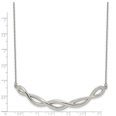 Chisel Stainless Steel Polished Twisted Bar on a 18 inch Cable Chain with 2 inch Extension Necklace