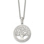 Chisel Stainless Steel Polished with Preciosa Crystal Tree of Life Pendant on a 16 inch Cable Chain with 2 inch Extension Necklace