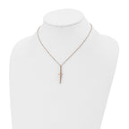 Chisel Stainless Steel Polished Rose IP-plated Cross Pendant on a 16 inch with 2 inch extension Cable Chain Necklace