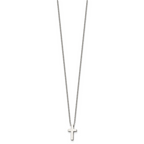 Chisel Stainless Steel Polished Cross Pendant on a 16 inch with 1 inch extension Cable Chain Necklace