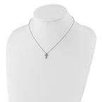 Chisel Stainless Steel Polished Cross Pendant on a 16 inch with 1 inch extension Cable Chain Necklace