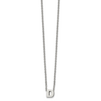 Stainless Steel Polished Letter D 18in w/2in ext Necklace