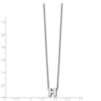 Stainless Steel Polished Letter H 18in w/2in ext Necklace