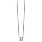 Stainless Steel Polished Letter H 18in w/2in ext Necklace