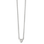 Stainless Steel Polished Letter V 18in w/2in ext Necklace