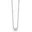 Stainless Steel Polished Letter W 18in w/2in ext Necklace