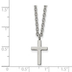 Polished Cross Pendant Necklace in Stainless Steel