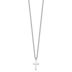Chisel Stainless Steel Polished 16mm Cross Pendant on an 18 inch Cable Chain Necklace
