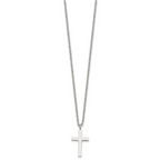 Polished Cross Pendant Necklace in Stainless Steel, 20mm
