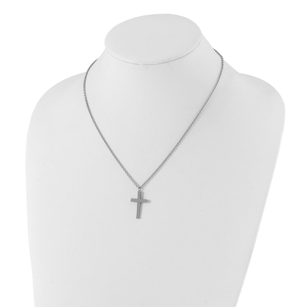 Cross Pendant Necklace in Stainless Steel, 18in