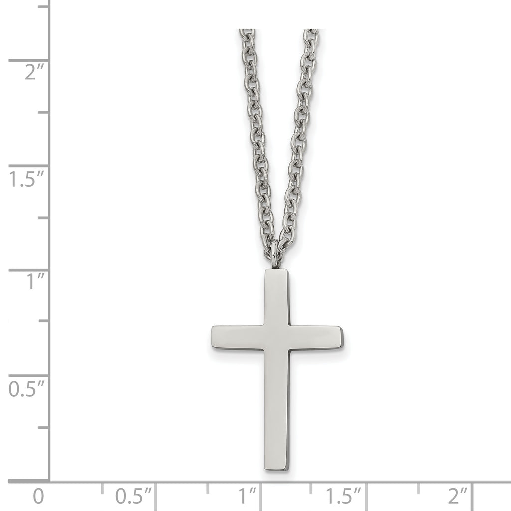 Cross Pendant Necklace in Stainless Steel, 18in