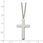 Polished Cross Pendant Necklace in Stainless Steel