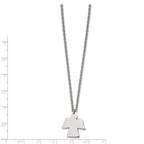 Stainless Steel Polished Angel 18in Necklace