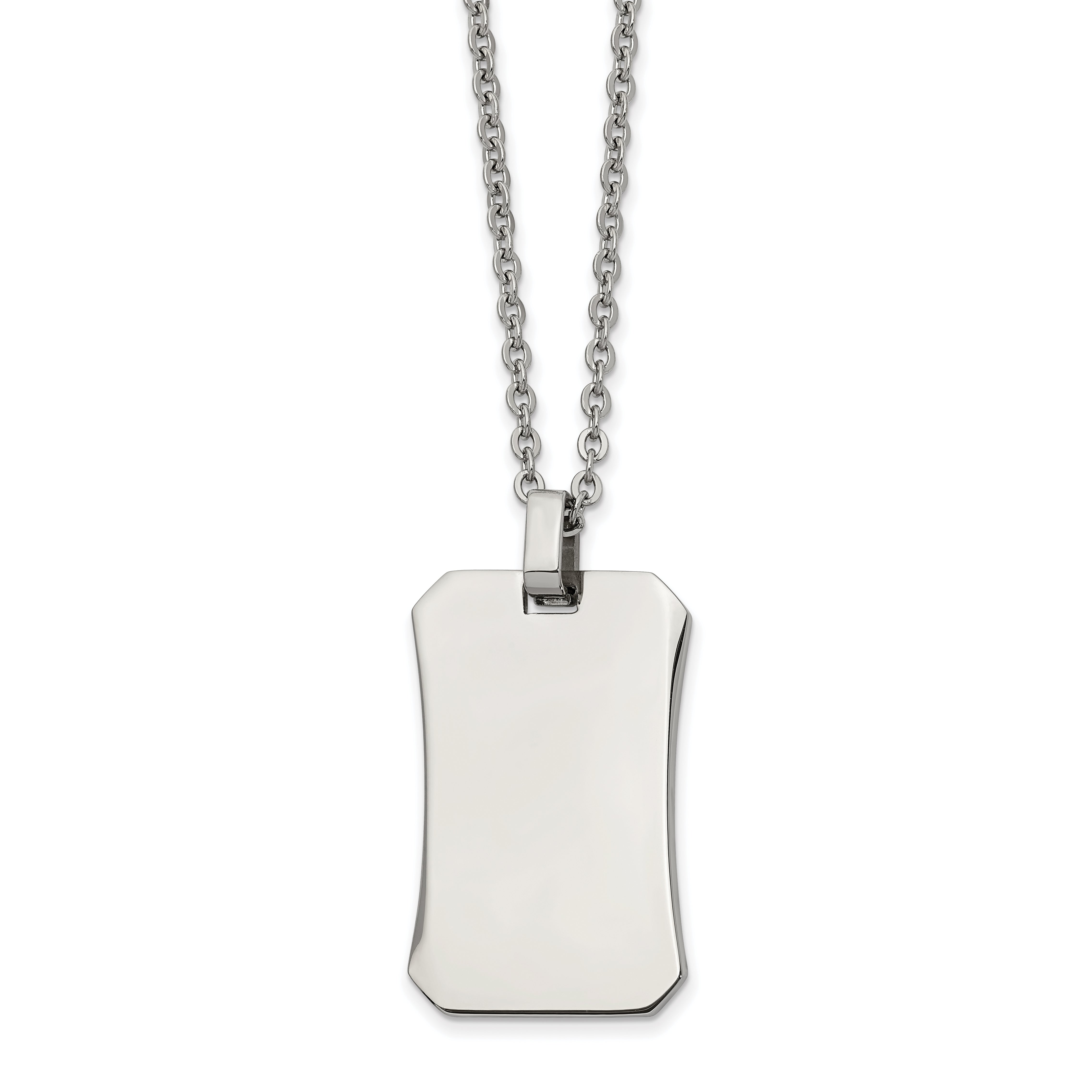 Chisel Stainless Steel Polished Dog Tag on a 22 inch Cable Chain Necklace Main image