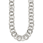 Chisel Stainless Steel Polished Circle Link 17 inch Necklace