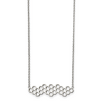 Chisel Stainless Steel Polished Honeycomb on a 17.75 inch Cable Chain with a 1.25 inch Extension Necklace