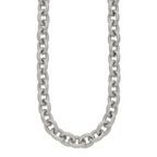 Chisel Stainless Steel Polished and Textured Link 16.5 inch Necklace