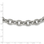 Chisel Stainless Steel Polished and Textured Link 16.5 inch Necklace