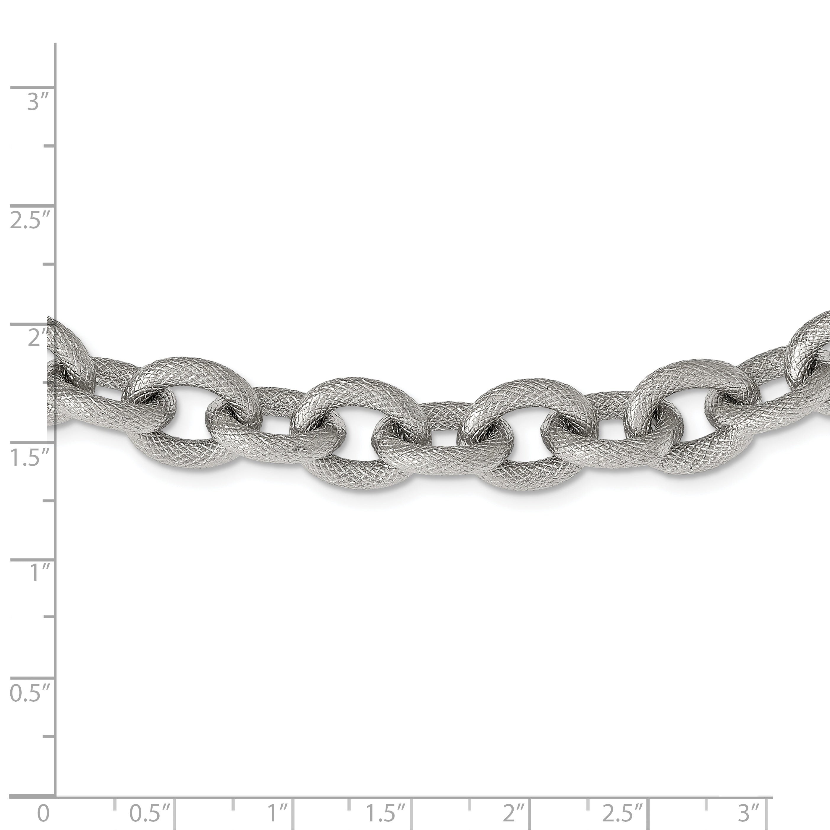 Chisel Stainless Steel Polished and Textured Link 16.5 inch Necklace