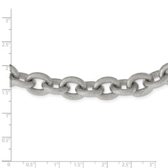 Chisel Stainless Steel Polished and Textured Link 16.5 inch Necklace