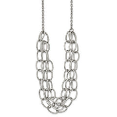 Chisel Stainless Steel Polished Multi Chain 20.5 inch with a 1.75 inch Extension Necklace