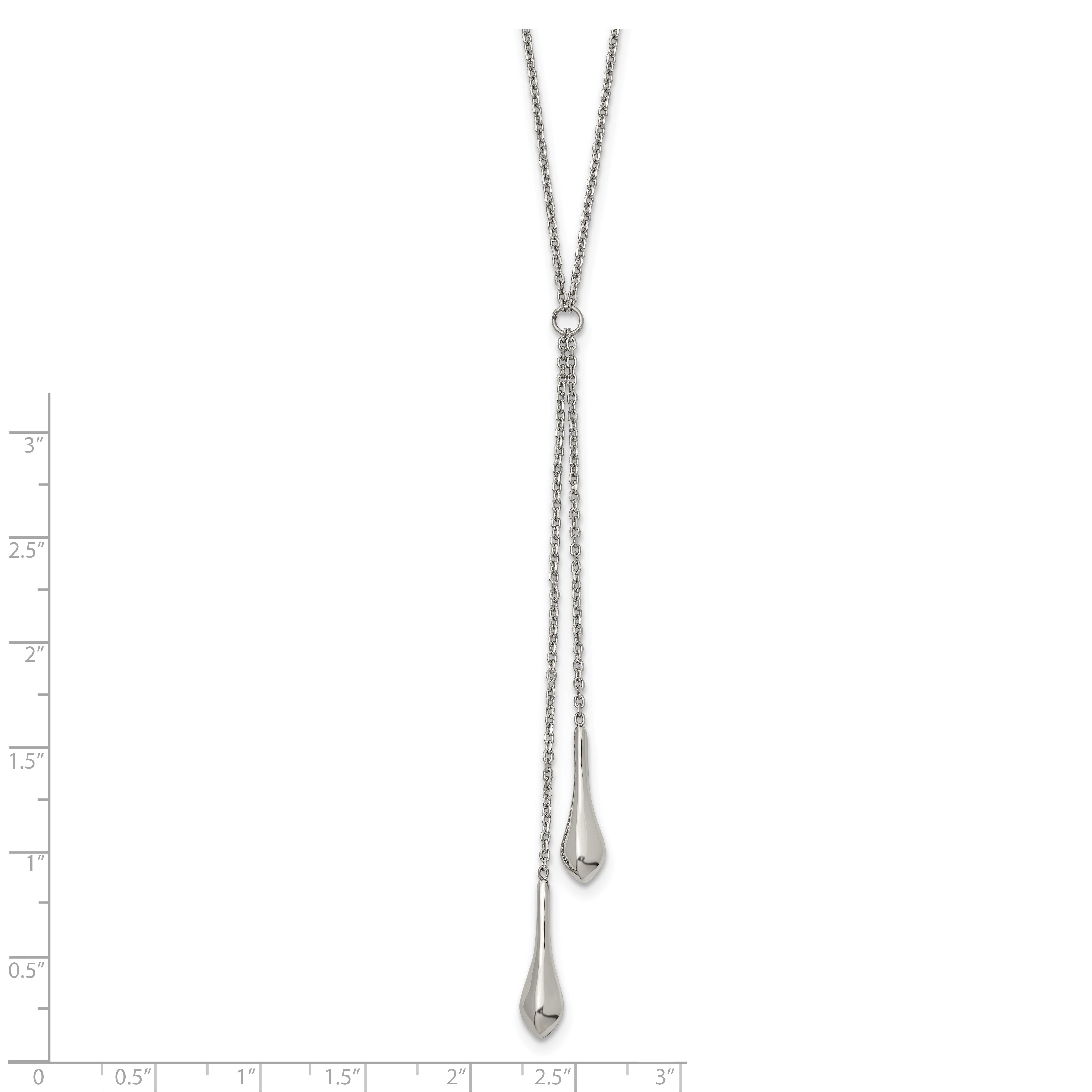 Chisel Stainless Steel Polished with 3.5 inch Dangle 16.5 inch Cable Chain Necklace Secondary image