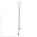 Chisel Stainless Steel Polished with 3.5 inch Dangle 16.5 inch Cable Chain Necklace