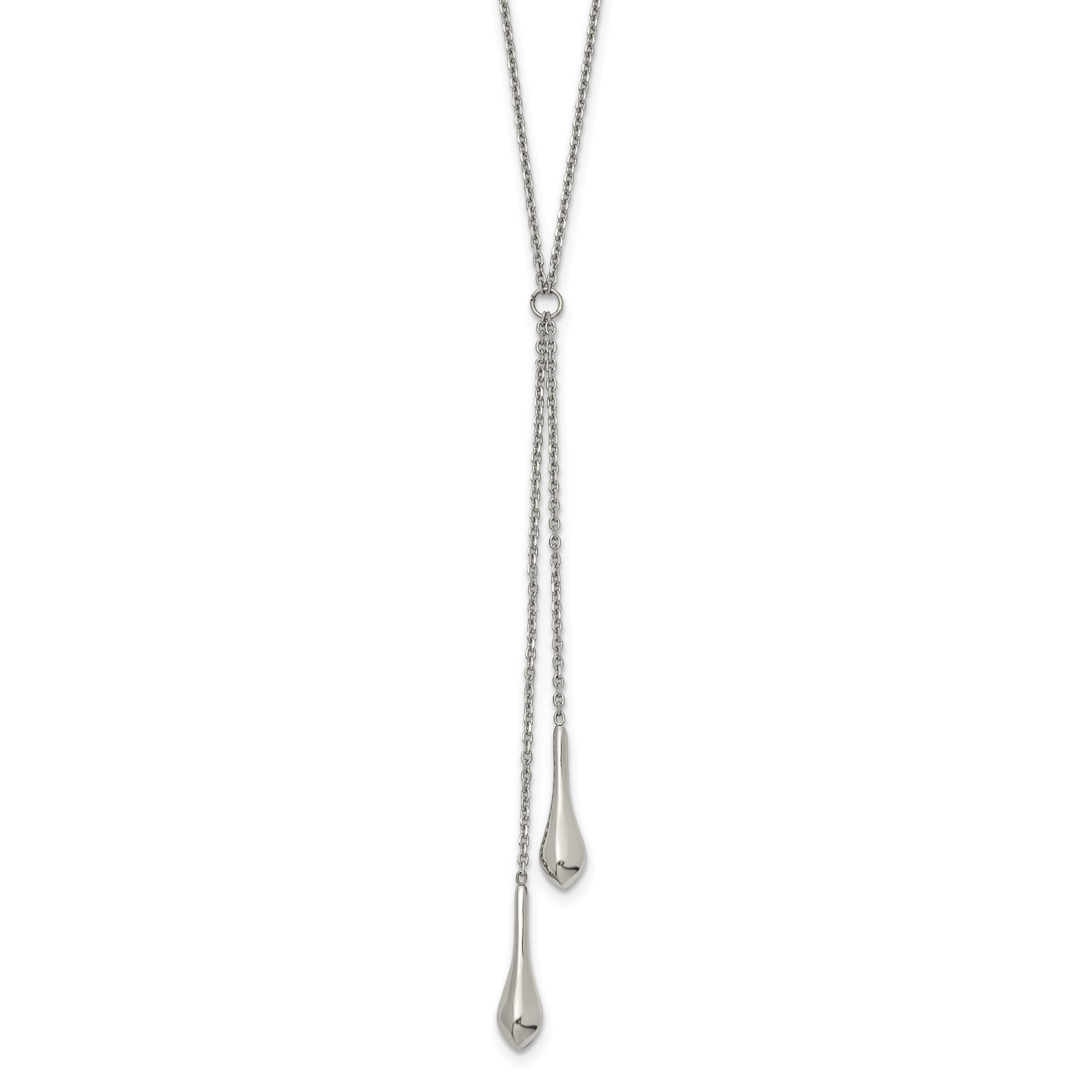 Chisel Stainless Steel Polished with 3.5 inch Dangle 16.5 inch Cable Chain Necklace Main image