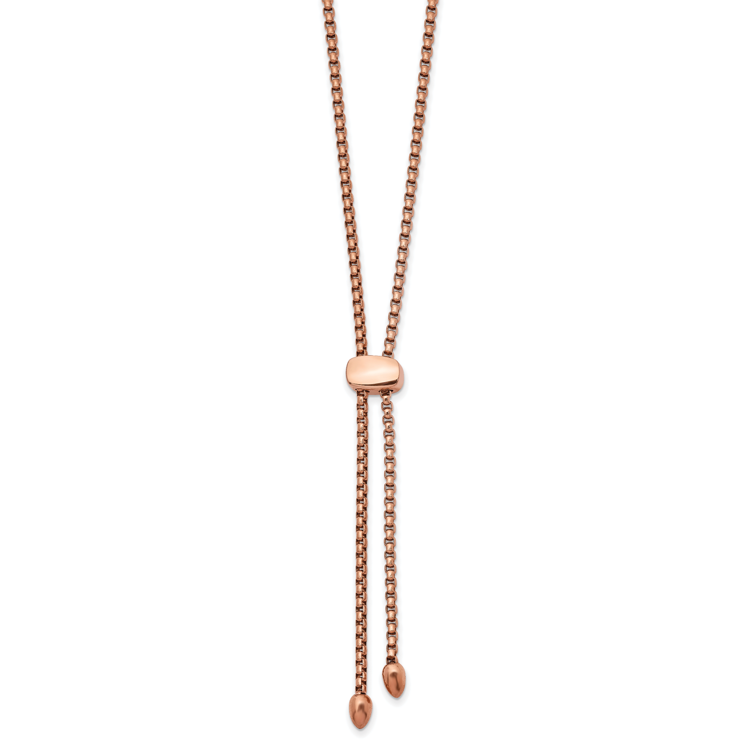Chisel Stainless Steel Polished Rose IP-plated Adjustable up to 20.5 inch Box Chain Necklace Main image