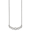 Chisel Stainless Steel Polished with Preciosa Crystal Braided Bar on a 16.5 inch Cable Chain with a 2 inch Extension Necklace